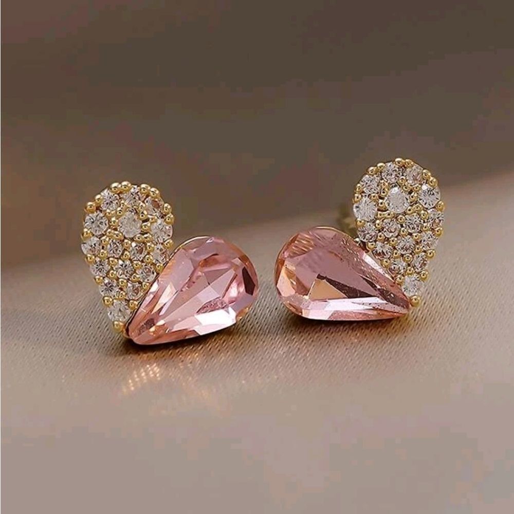 New Anthropologie Pave Rhinestone 925 silver needle stud Earrings NWOT